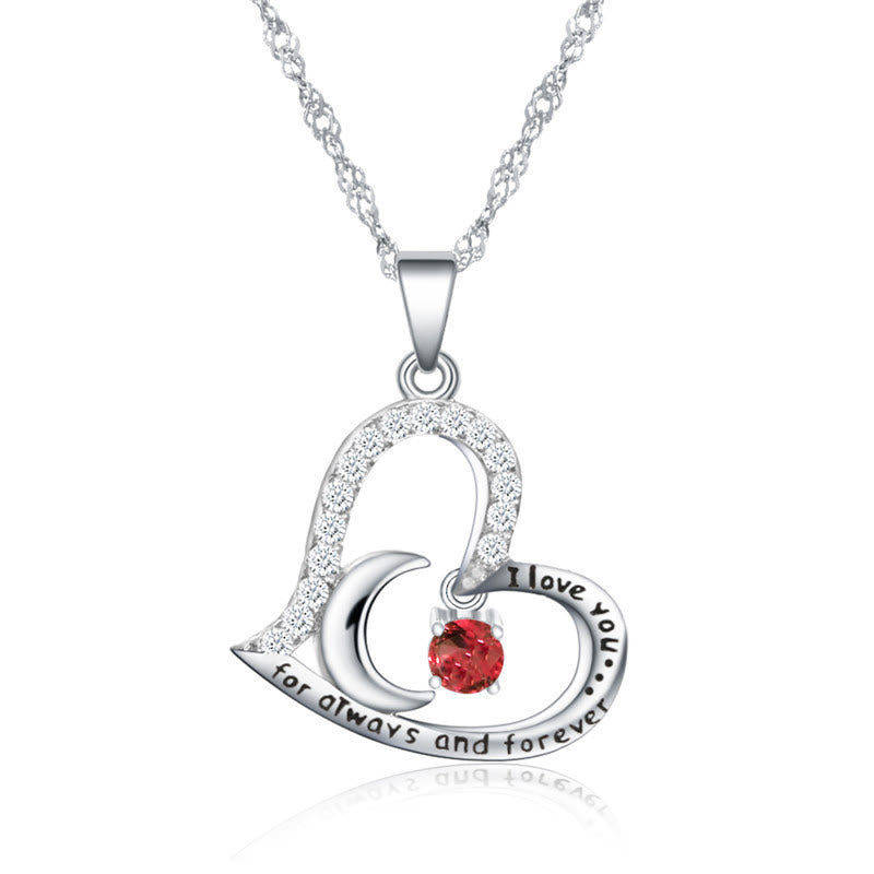 Olivenorma  "I Love you forever & always" S925 Silver Birthstone Necklace - October-Tourmaline - image 10