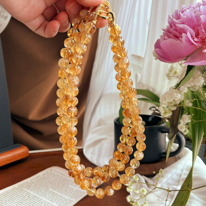 Olivenorma 10mm Natural Citrine Beads Bracelet Necklace - image 2