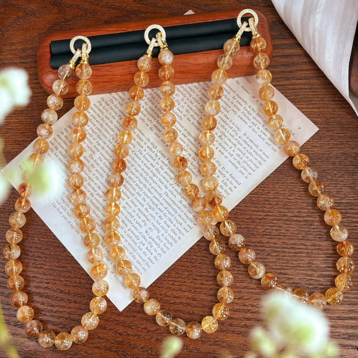 Olivenorma 10mm Natural Citrine Beads Bracelet Necklace - image 6