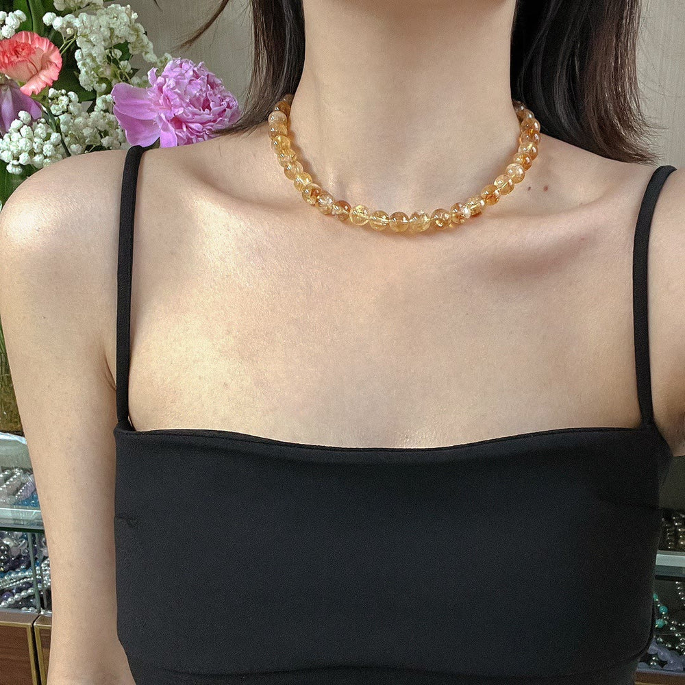 Olivenorma 10mm Natural Citrine Beads Bracelet Necklace - image 1