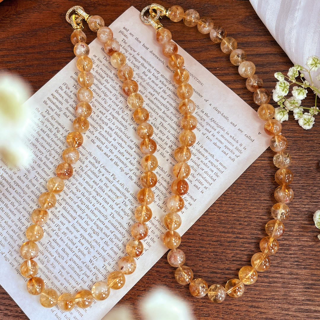 Olivenorma 10mm Natural Citrine Beads Bracelet Necklace - image 4