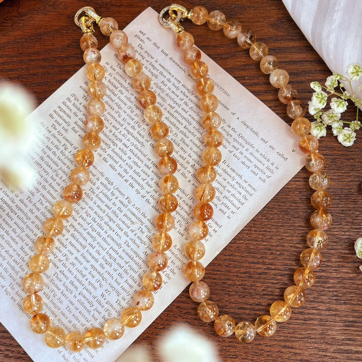 Olivenorma 10mm Natural Citrine Beads Bracelet Necklace - image 4