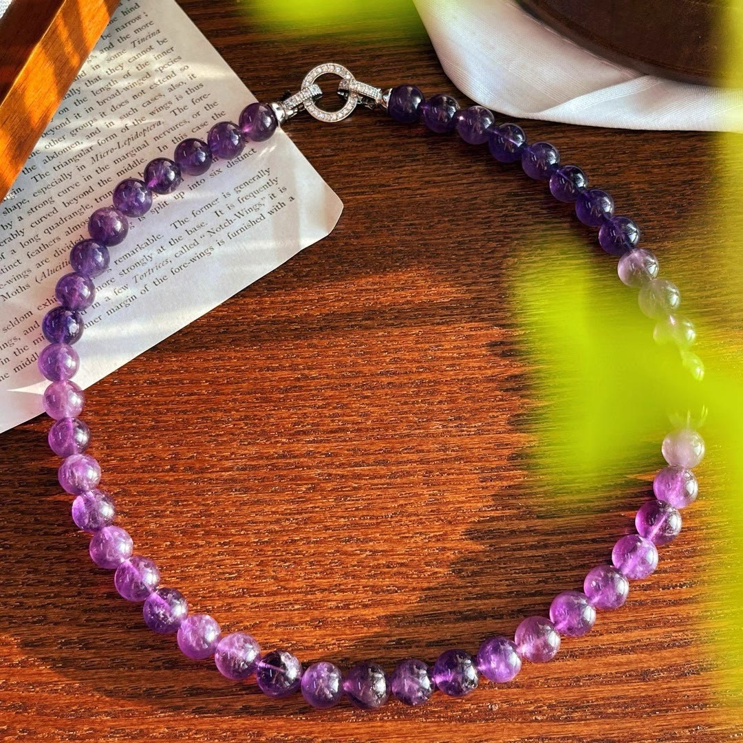 Olivenorma 6/8mm Natural Amethyst Bead Necklace - image 10