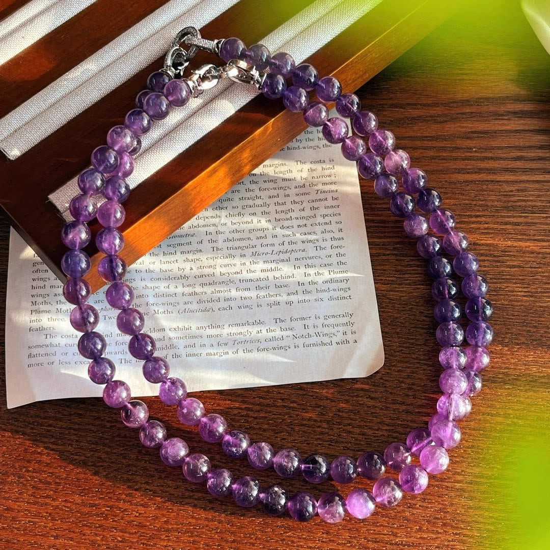 Olivenorma 6/8mm Natural Amethyst Bead Necklace - image 9