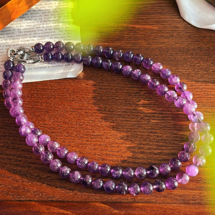 Olivenorma 6/8mm Natural Amethyst Bead Necklace - image 7