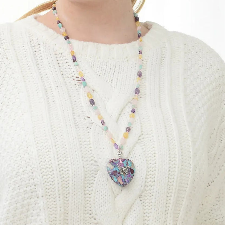 Olivenorma Amethyst Amazonite Citrine Rose Quartz Beaded Necklace - Natural Stone - image 0