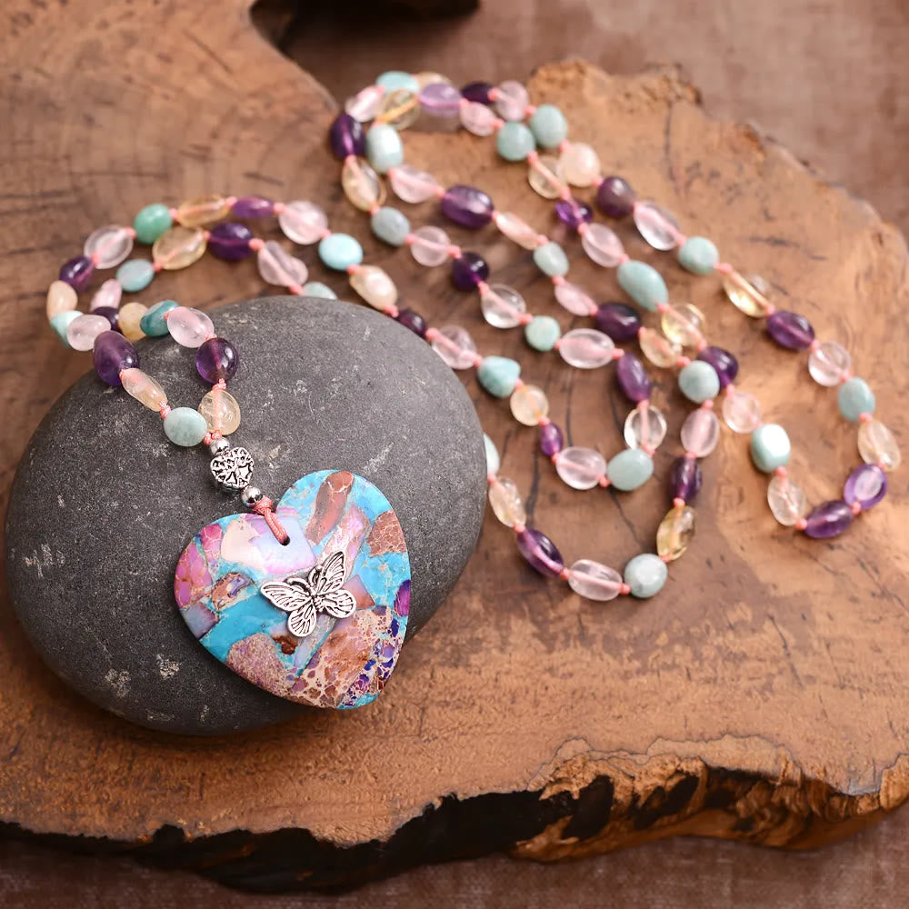 Olivenorma Amethyst Amazonite Citrine Rose Quartz Beaded Necklace - image 2