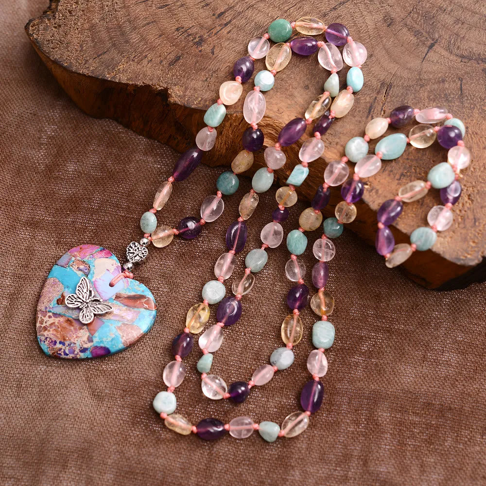 Olivenorma Amethyst Amazonite Citrine Rose Quartz Beaded Necklace - image 3