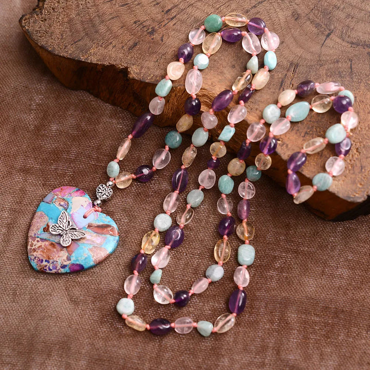 Olivenorma Amethyst Amazonite Citrine Rose Quartz Beaded Necklace - image 3