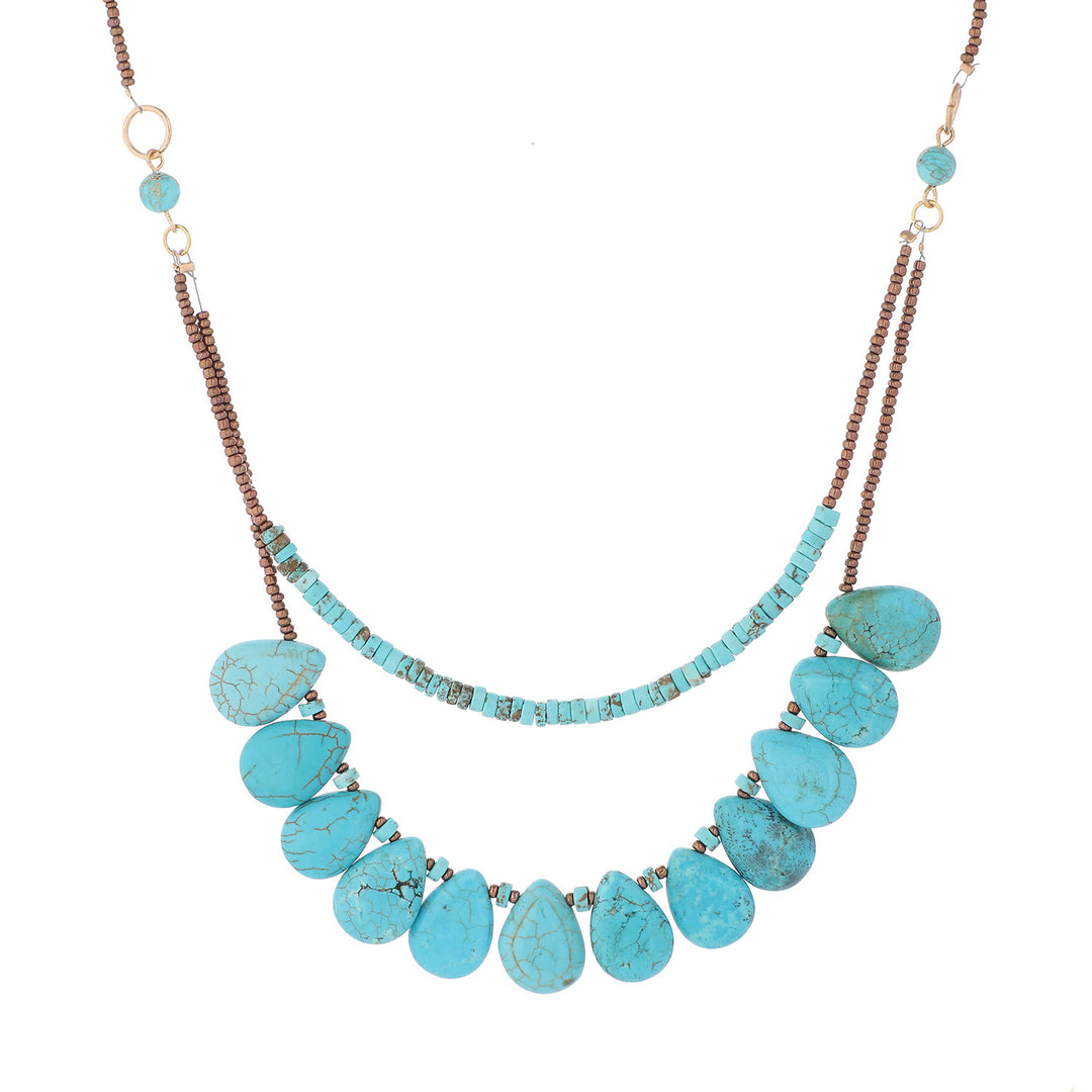 Olivenorma Bohemian Natural Turquoise Delicate Necklace - image 4