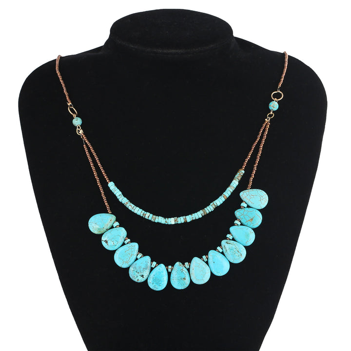 Olivenorma Bohemian Natural Turquoise Delicate Necklace - image 3