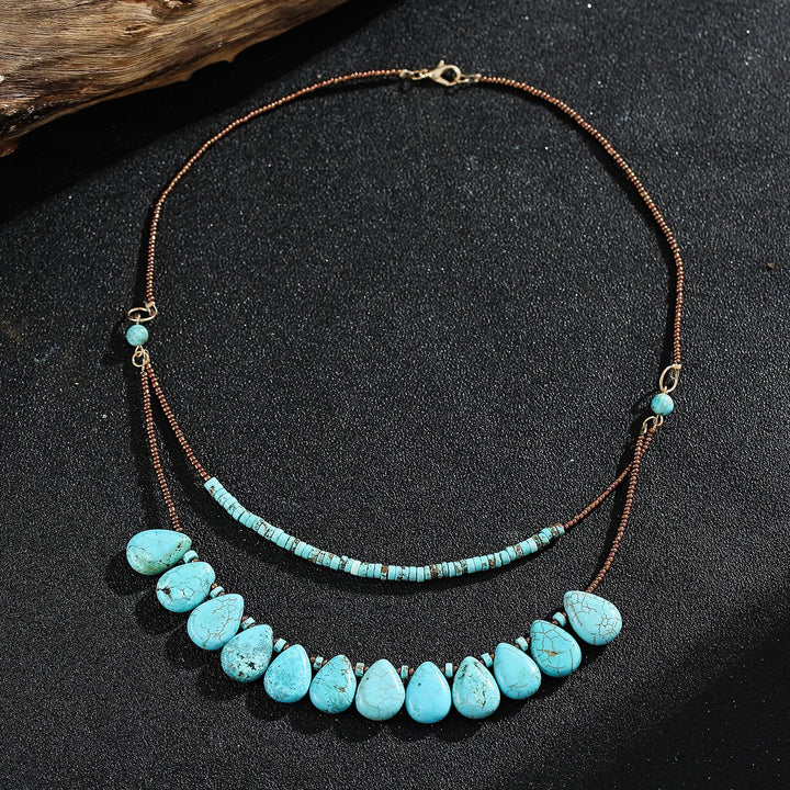 Olivenorma Bohemian Natural Turquoise Delicate Necklace - image 1