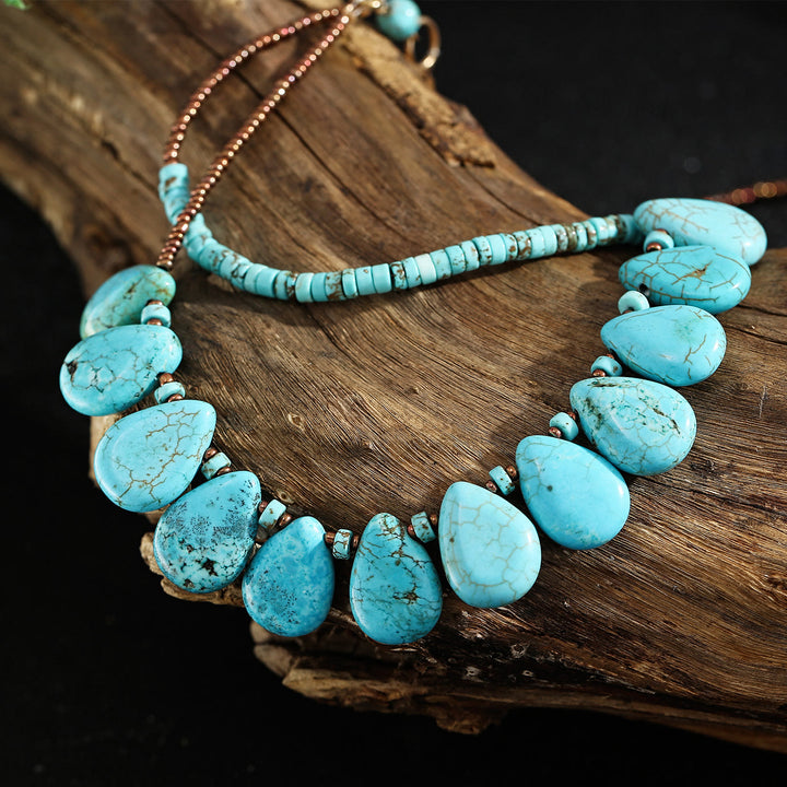 Olivenorma Bohemian Natural Turquoise Delicate Necklace - image 2