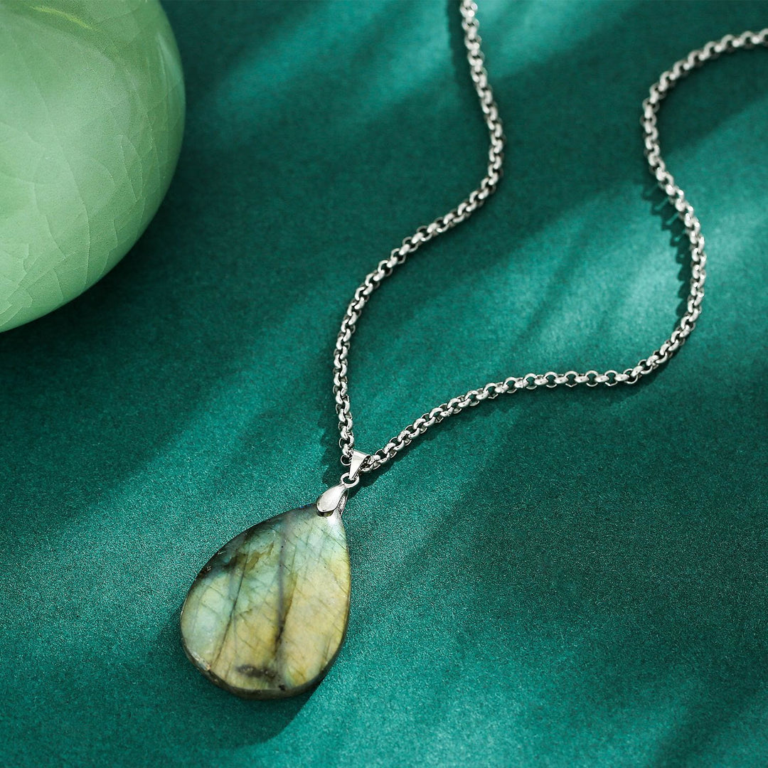 Olivenorma Labradorite Water Drop Pendant Necklace - image 2
