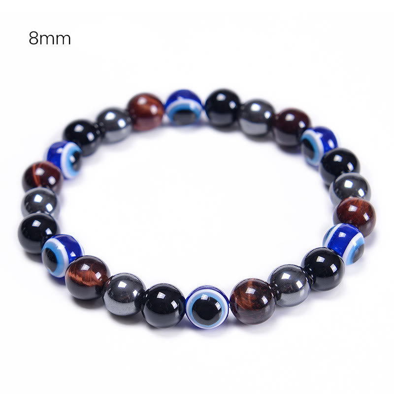 Olivenorma Obsidian Hematite Blue Red Tiger Eye Bracelet - Red Tiger Eye - 8mm - Beads - image 5