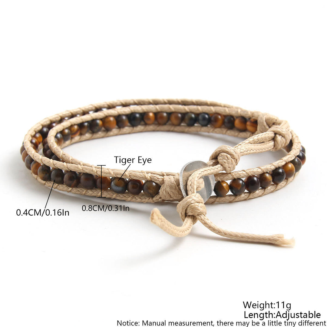 Olivenorma Natural stone beads leather rope braided Bracelet - image 2