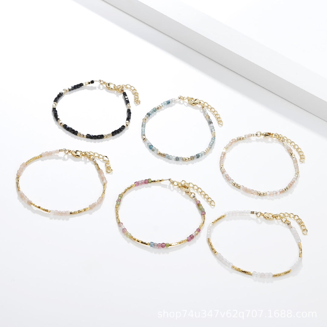 Olivenorma Natural Stone Cube Cut Metal Buckle Bracelet - image 36