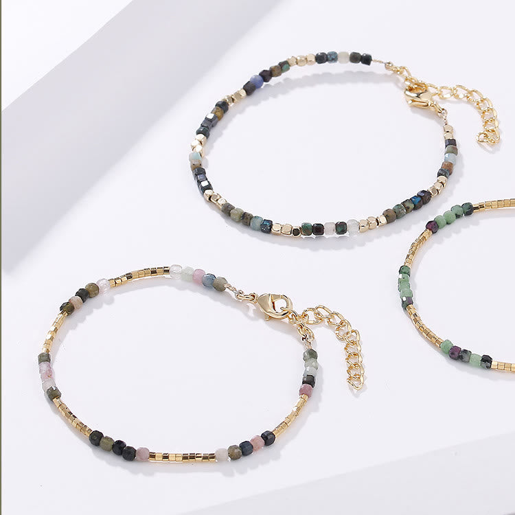 Olivenorma Natural Stone Cube Cut Metal Buckle Bracelet - image 37