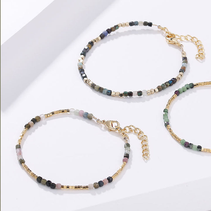 Olivenorma Natural Stone Cube Cut Metal Buckle Bracelet - image 37