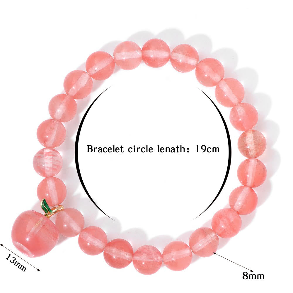 Olivenorma 8mm Natural Stone Beads Apple Pendant Bracelet - image 23