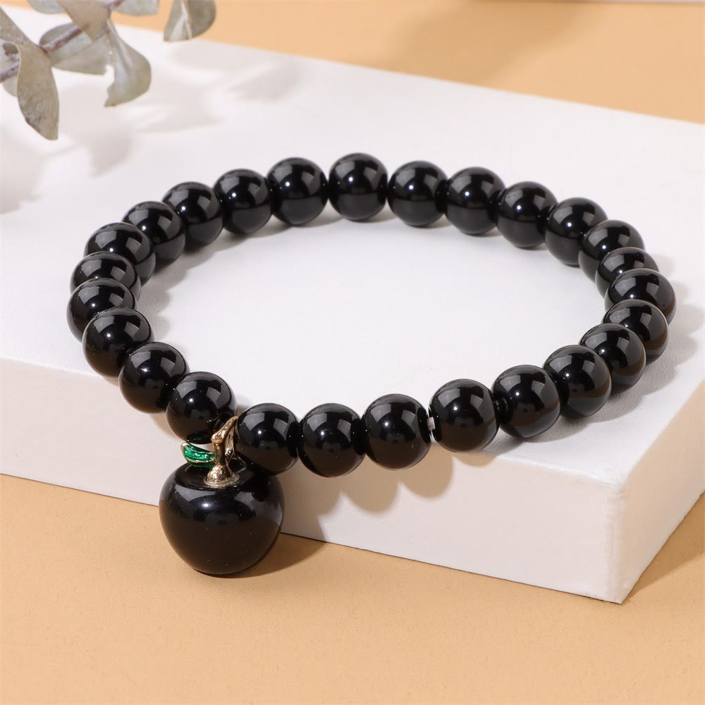 Olivenorma 8mm Natural Stone Beads Apple Pendant Bracelet - image 10