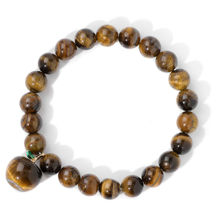Olivenorma 8mm Natural Stone Beads Apple Pendant Bracelet - Tiger Eye - image 21