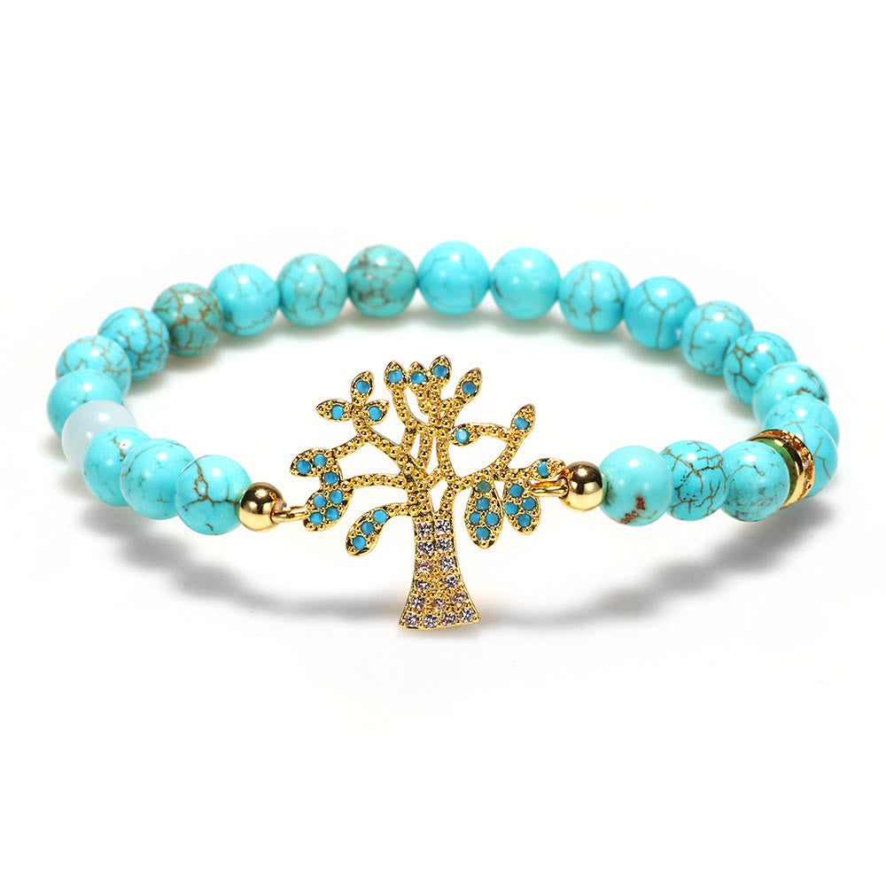 Olivenorma Natural Turquoise Beads Tree Of Life Bracelet - Turquoise & Tree of Life3 - image 7