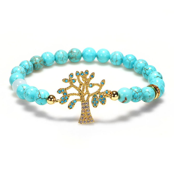 Olivenorma Natural Turquoise Beads Tree Of Life Bracelet - Turquoise & Tree of Life3 - image 7