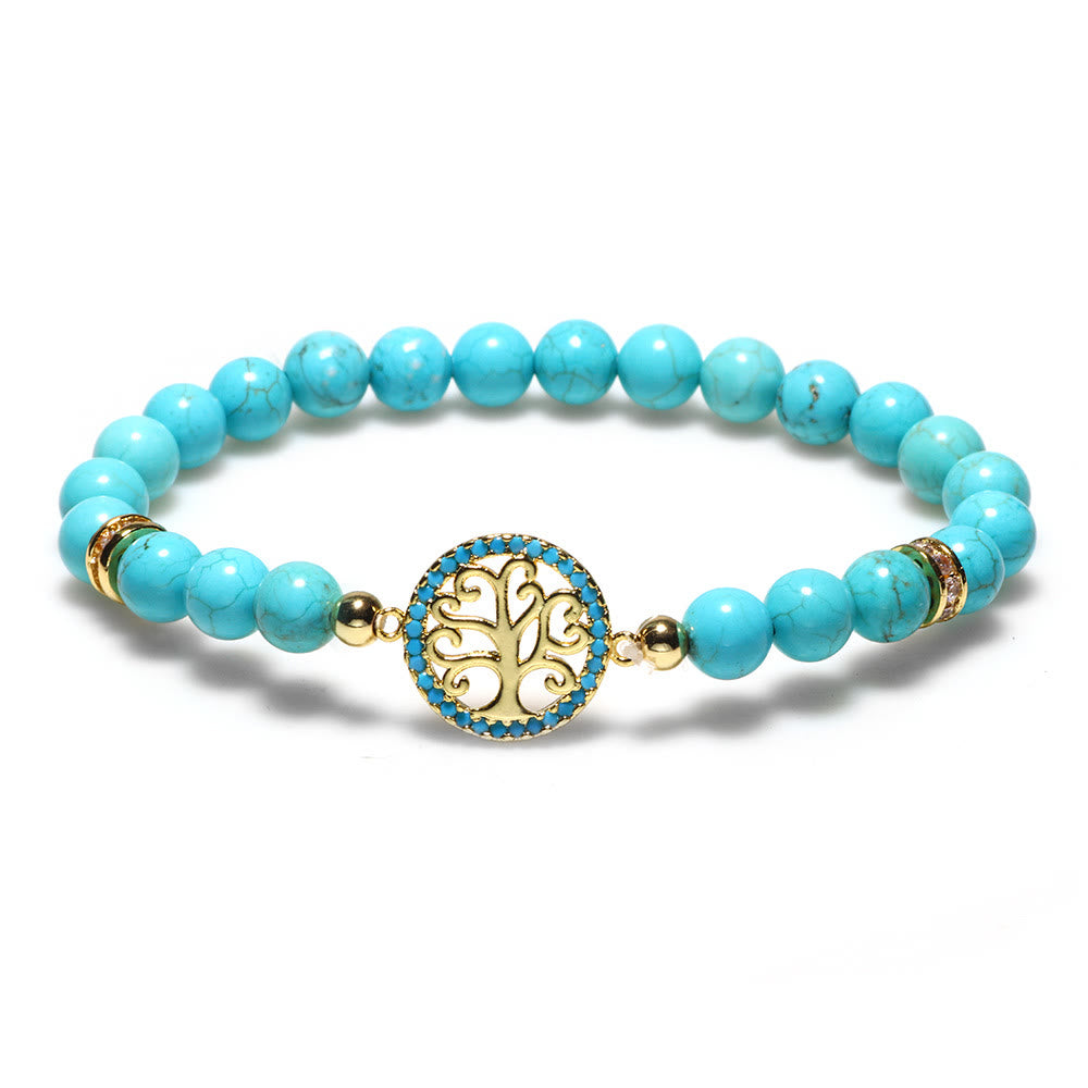 Olivenorma Natural Turquoise Beads Tree Of Life Bracelet - Turquoise & Tree of Life2 - image 6