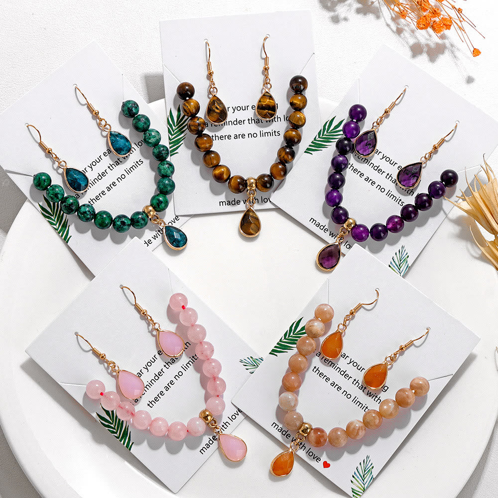 Olivenorma Crystal Beads Drop Pendant Jewelry Set - image 0