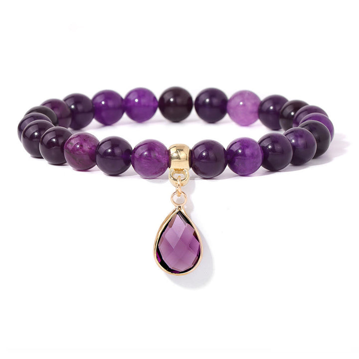 Olivenorma 8mm Natural Irregular Crystal Beads Bracelet - Amethyst - image 4