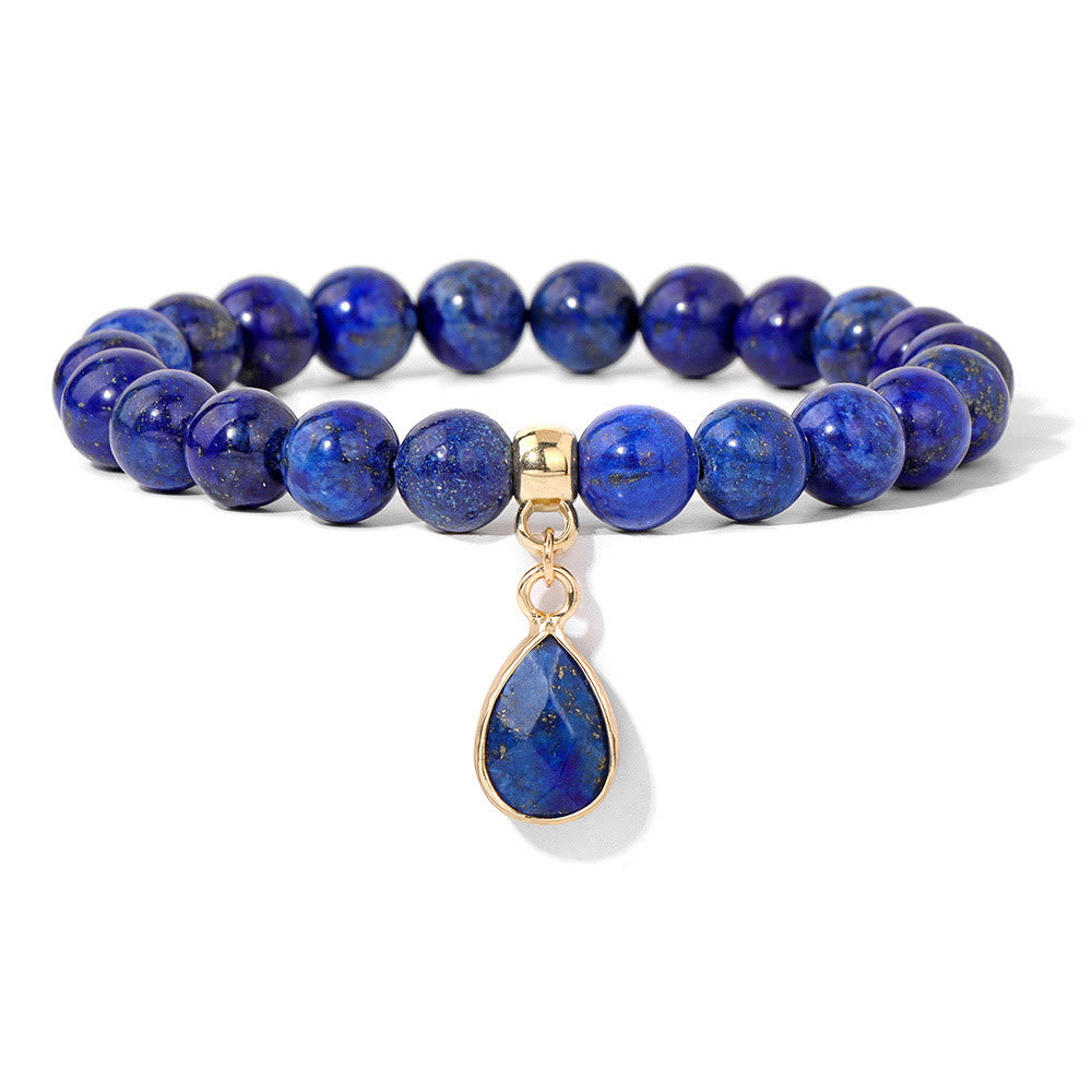 Olivenorma 8mm Natural Irregular Crystal Beads Bracelet - Lapis Lazuli - image 8