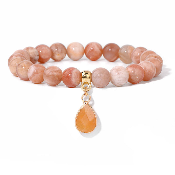 Olivenorma 8mm Natural Irregular Crystal Beads Bracelet - Sun Stone - image 18