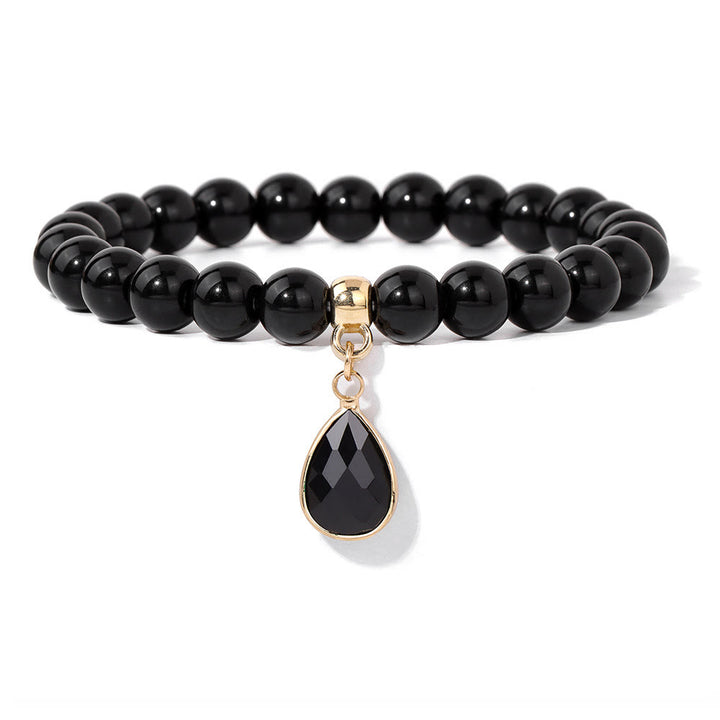 Olivenorma 8mm Natural Irregular Crystal Beads Bracelet - Obsidian - image 10