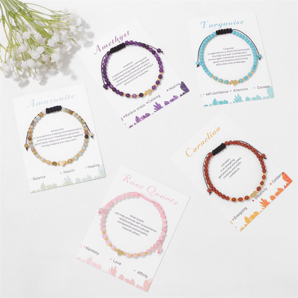 Olivenorma 4mm Natural Crystal Beads Drawstring Bracelet - image 0