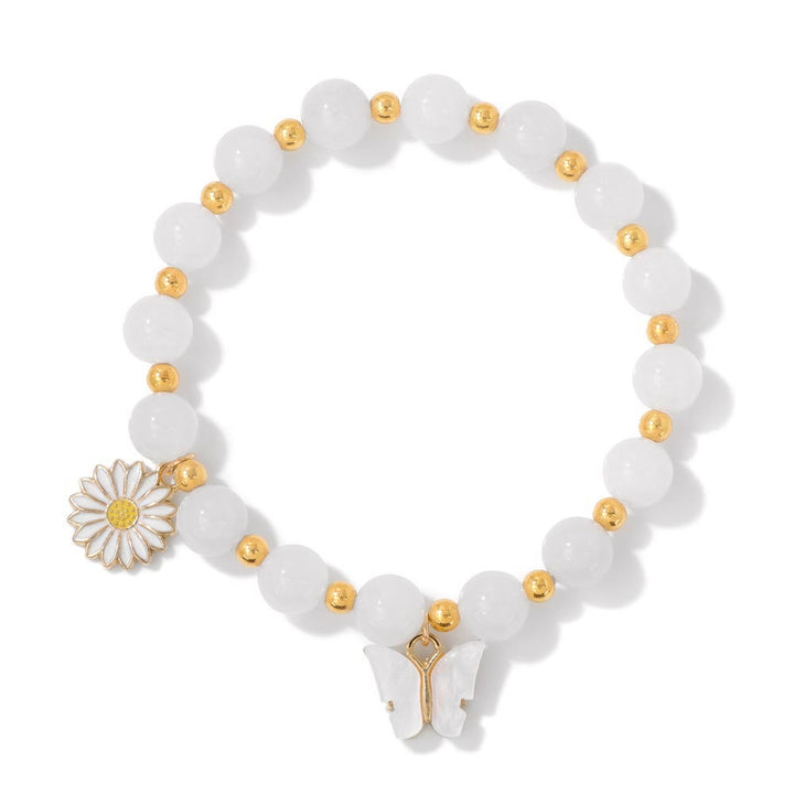 Olivenorma Natural Crystal Beads Butterfly Pendant Bracelet - Clear Crystal - image 7