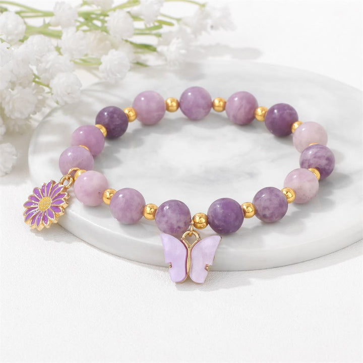 Olivenorma Natural Crystal Beads Butterfly Pendant Bracelet - image 0
