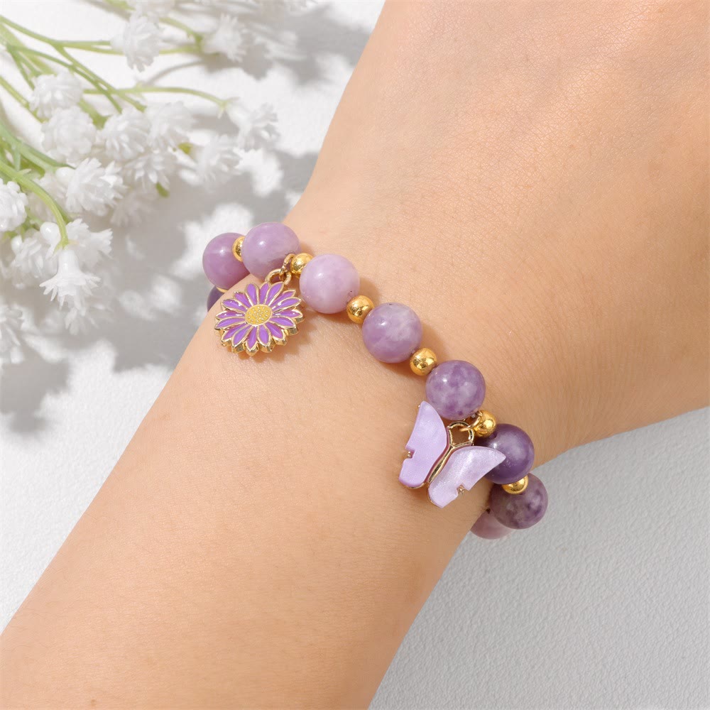 Olivenorma Natural Crystal Beads Butterfly Pendant Bracelet - image 2