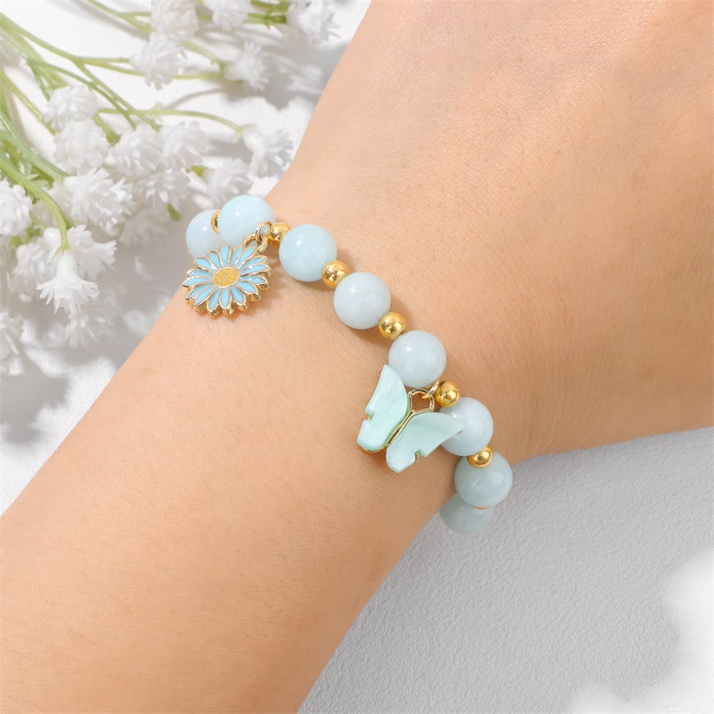 Olivenorma Natural Crystal Beads Butterfly Pendant Bracelet - image 5
