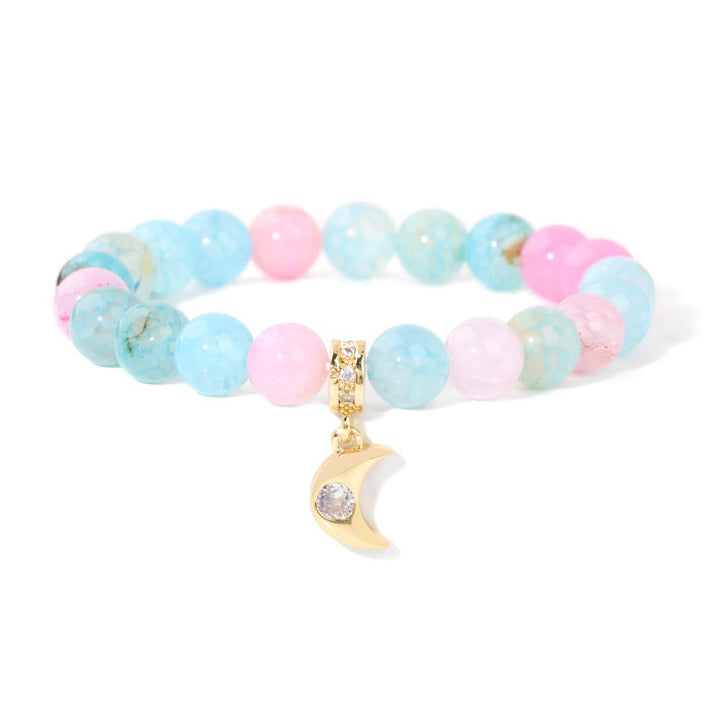 Olivenorma Natural Stone Beads Zircon Moon Pendant Bracelet - Explosive Crystal - image 2