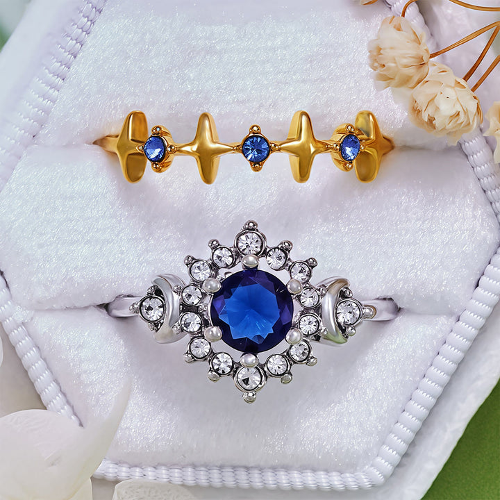 Olivenorma Moon Star Celestial Radiance Crystal Ring Set - image 7
