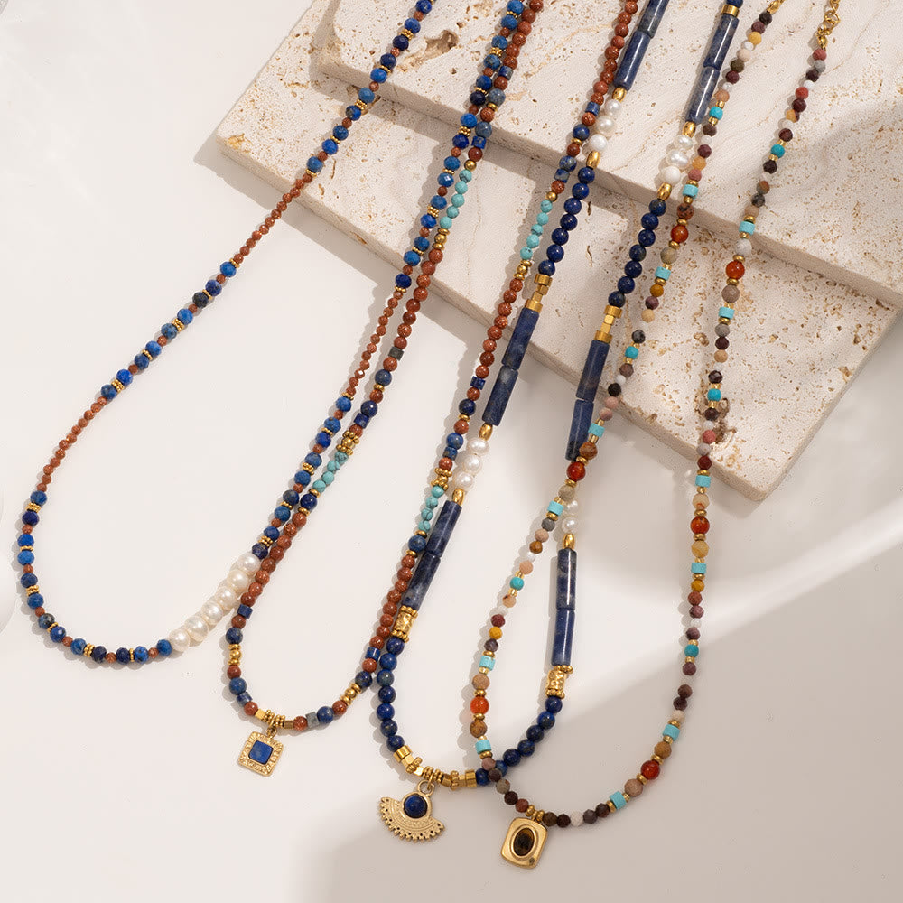 Olivenorma Natural Stone Beads Pendant Necklace - image 12