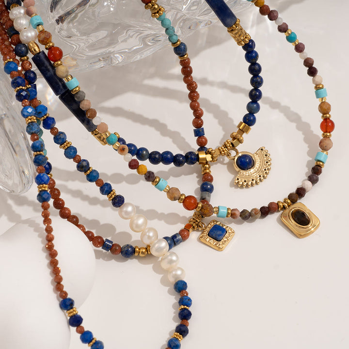 Olivenorma Natural Stone Beads Pendant Necklace - image 11