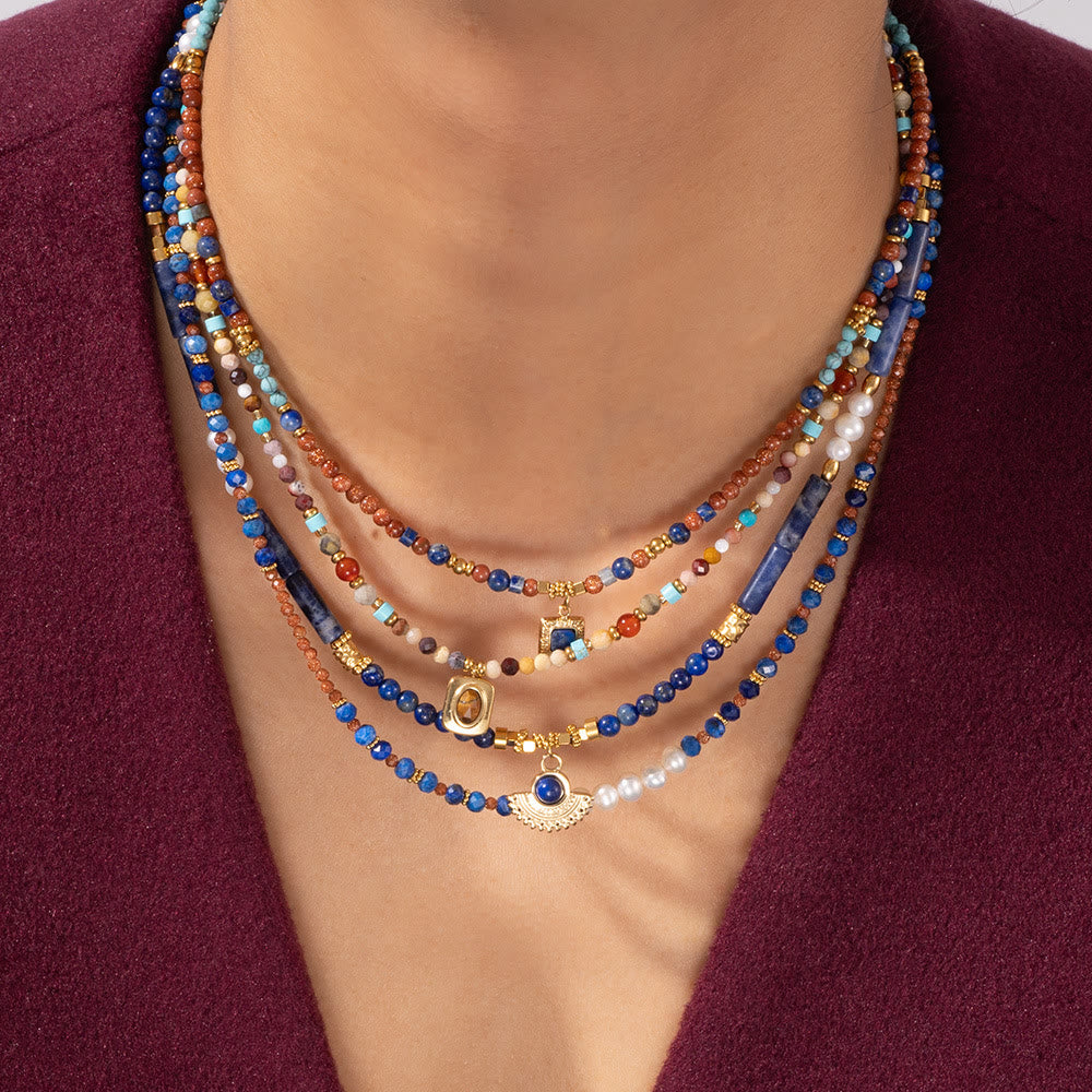 Olivenorma Natural Stone Beads Pendant Necklace - image 0