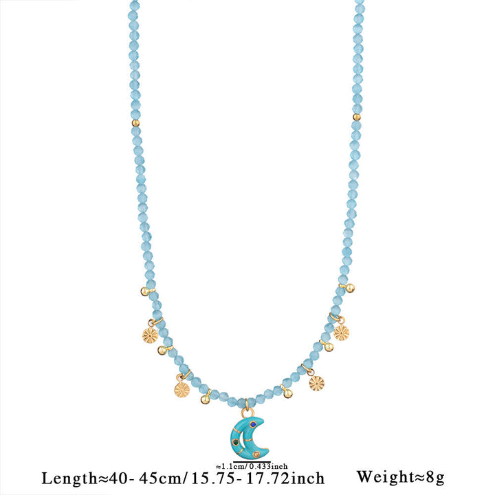 Olivenorma Amazonite Aquamarine Blue Chalcedony Beaded Necklace - image 5