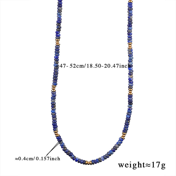 Olivenorma Freshwater Pearl Lapis Lazuli Beads Necklace - Lapis Lazuli - image 2
