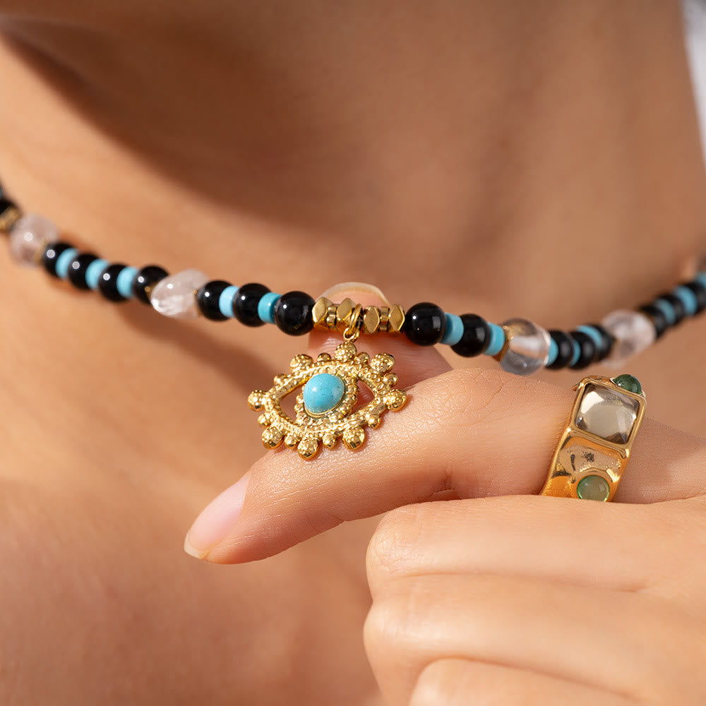 Olivenorma Amethyst Tiger Eye Beads Evil Eyenecklace - image 6