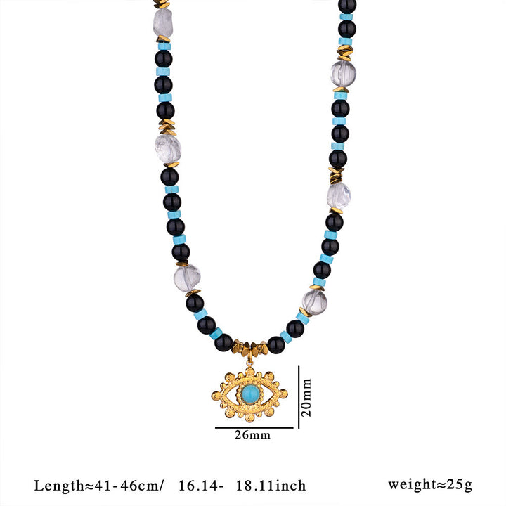 Olivenorma Amethyst Tiger Eye Beads Evil Eyenecklace - image 5