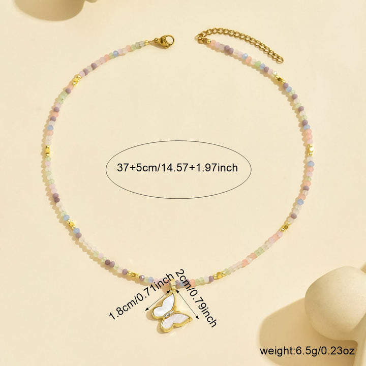 Olivenorma Natural Crystal Beads Sun Evil Eye Pendant Necklace - image 18