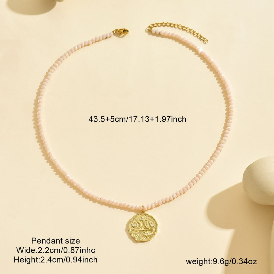 Olivenorma Natural Crystal Beads Sun Evil Eye Pendant Necklace - image 22